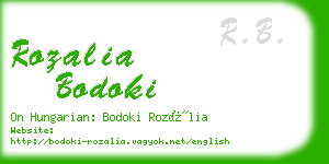 rozalia bodoki business card